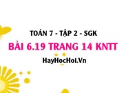 Bài 6.19 trang 14 Toán 7 Tập 2 Kết nối tri thức